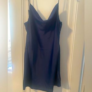 Brand new, never worn navy blue satin Urban Outfitters slip dress